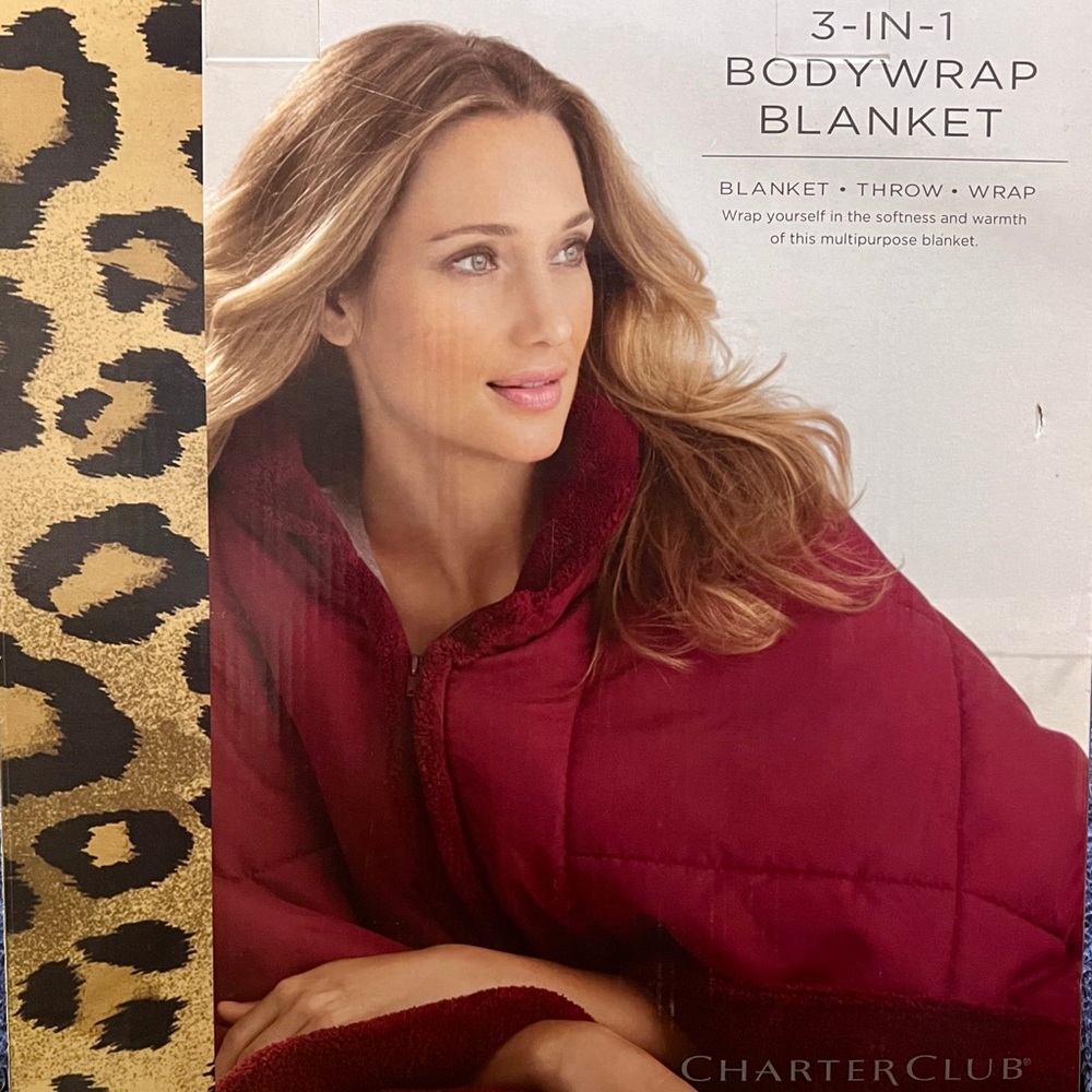 Charter Club Blanket Throw Bodywrap Cheetah Print